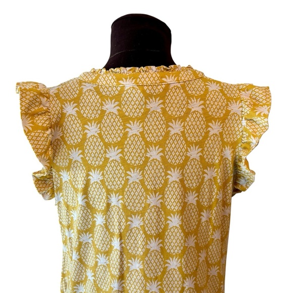 Boden Daisy Jersey Short Tier Dress, Ceylon Yellow Pineapple Geo Design size 6 - Picture 8 of 12